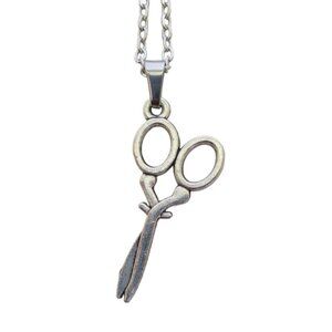New Scissors Pendant Necklace 20" Stainless Chain Jewelry Crafter Stylist Gift